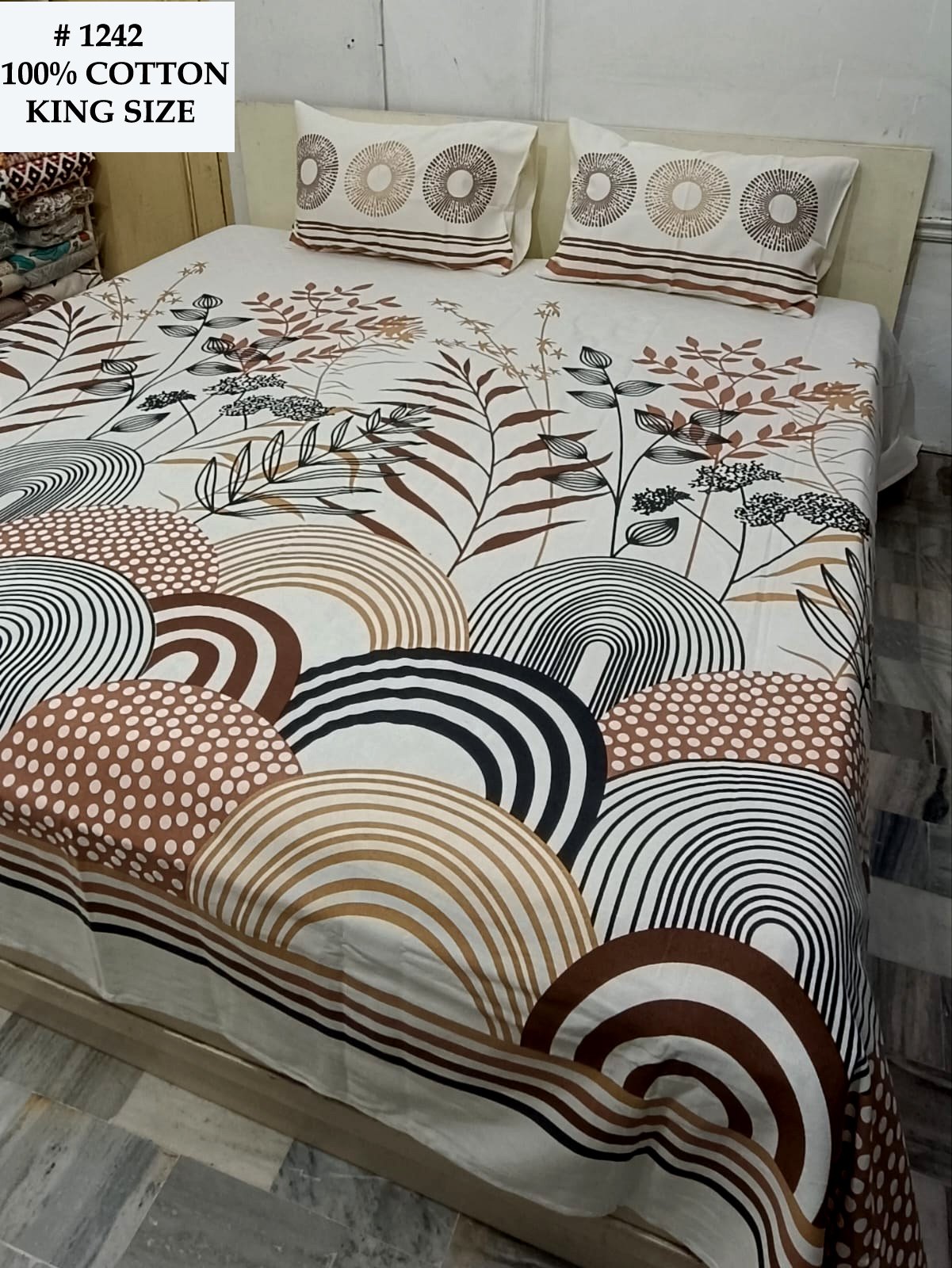 100% COTTON KING SIZE BED COVER / HEAVY FABRIC QUALITY - Image 2